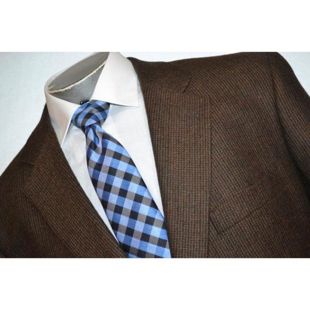 Men's Brown Checked  Jacket